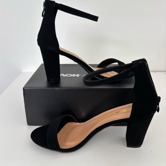 Fashion Nova Heel Hannah 10 Block Sandal Strap Zip Back Fairy Festival Coquette - Picture 11 of 12